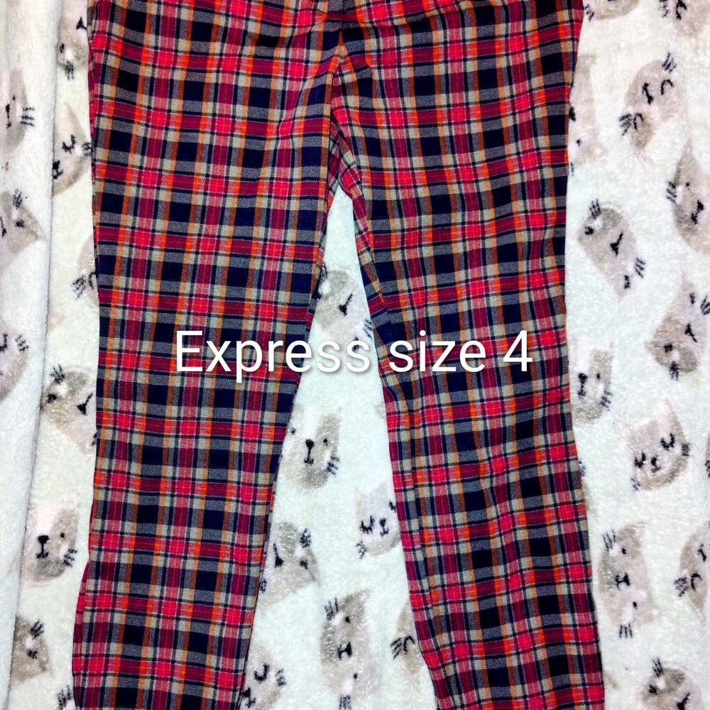 Red Navy Plaid Pants